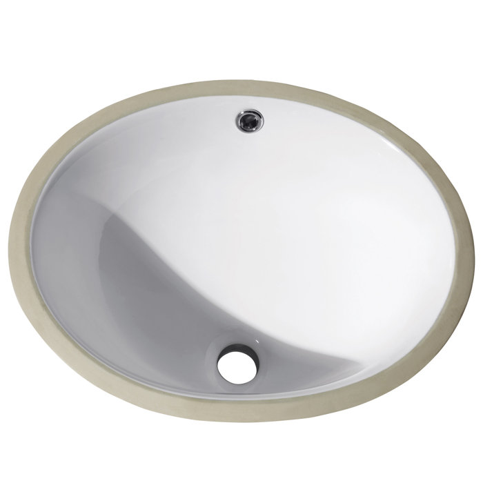 Avanity 11.6'' White Vitreous China Oval Undermount Bathroom Sink with